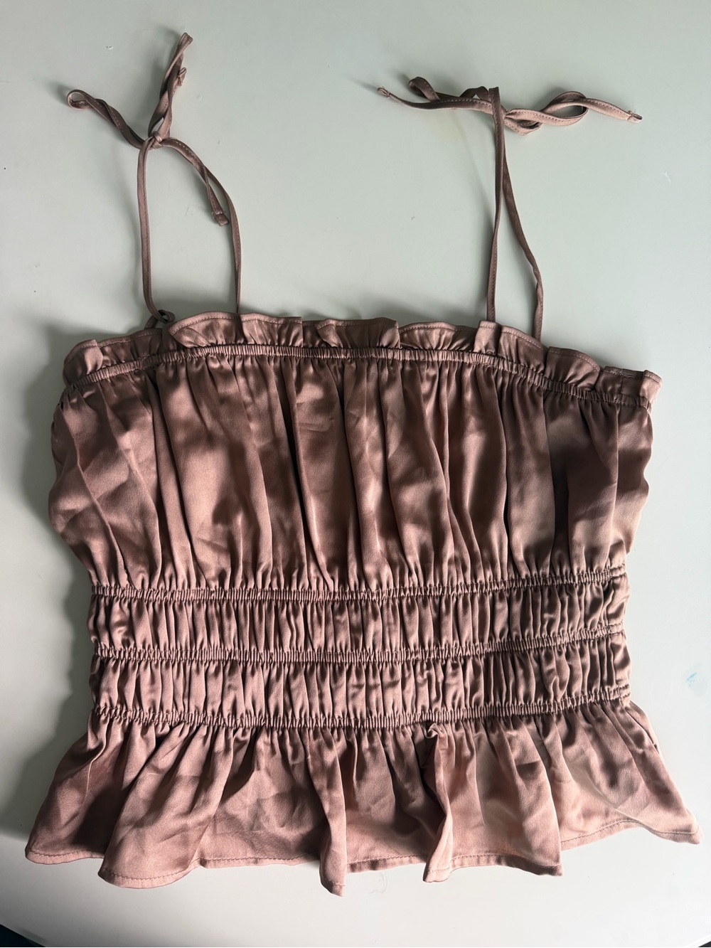 miami Dusty Rose Smocked Tie-Shoulder Cami
